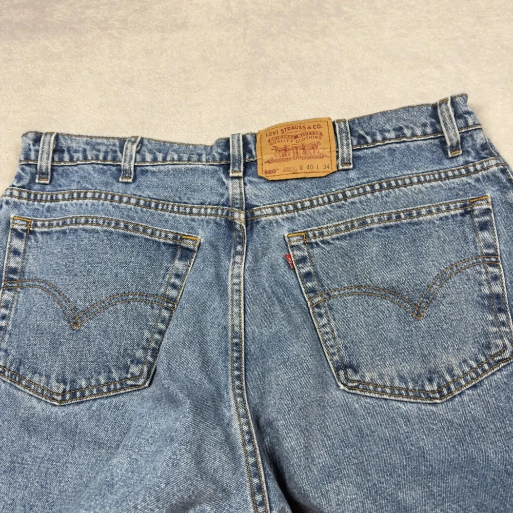 Levi's 560 Loose Fit Tapered Leg Jeans Mens 38x33 Blue Vintage Made in USA 90s‎
